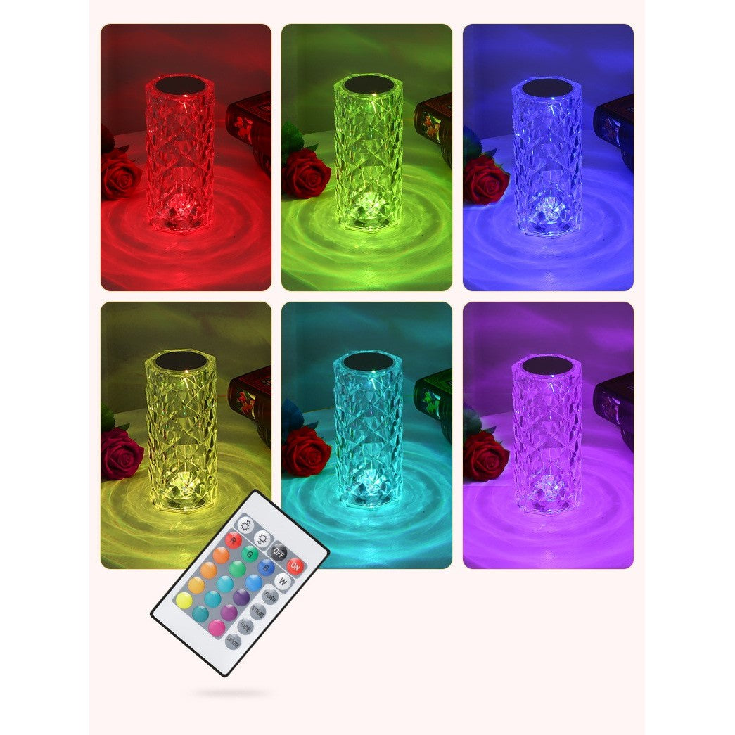 Lampa de birou pe LED RGB, Flippy, dimmer tactil, 3 nivele de intensitate, Cristal Acrilic, cu telecomanda-1