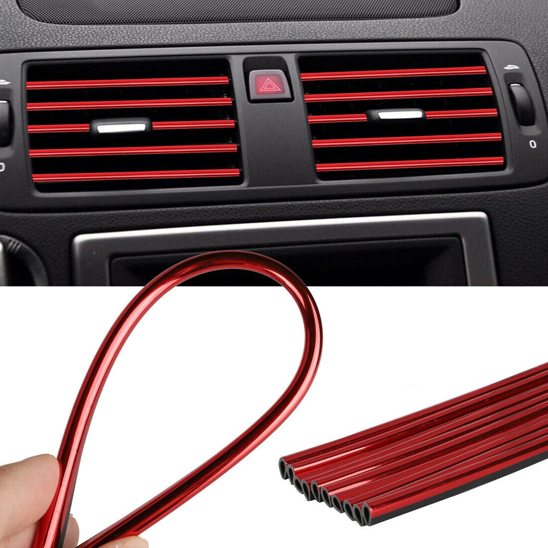 Rola Ornament Auto de tip "U" pentru muchii sau grila ventilatie, 15m liniari, culoare Rosie-0