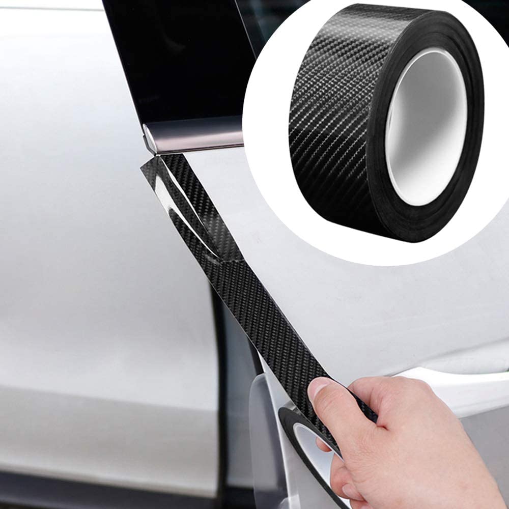 Rola ornament bandouri sau praguri autoadeziv din autocolant Carbon 5D, dimensiune 148 x 4 cm, culoare Neagra-2