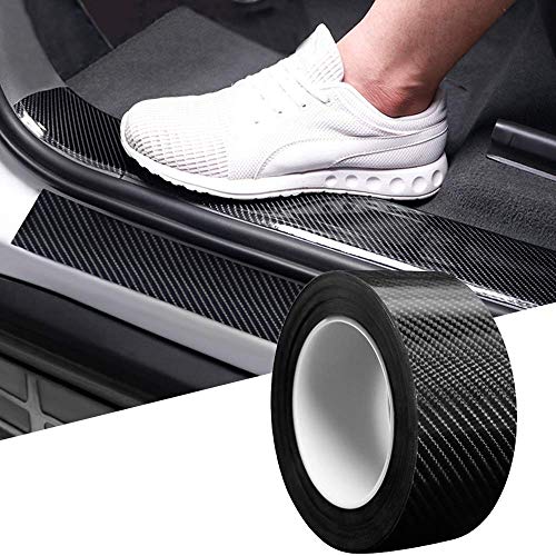 Rola ornament bandouri sau praguri autoadeziv din autocolant Carbon 5D, dimensiune 148 x 4 cm, culoare Neagra-1