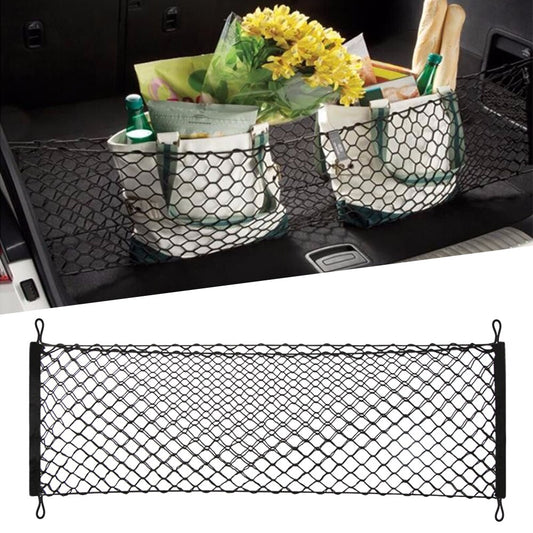 Plasa de bagaje elastica cu buzunar si suporti de montaj, dimensiune 100 x 40 cm-0