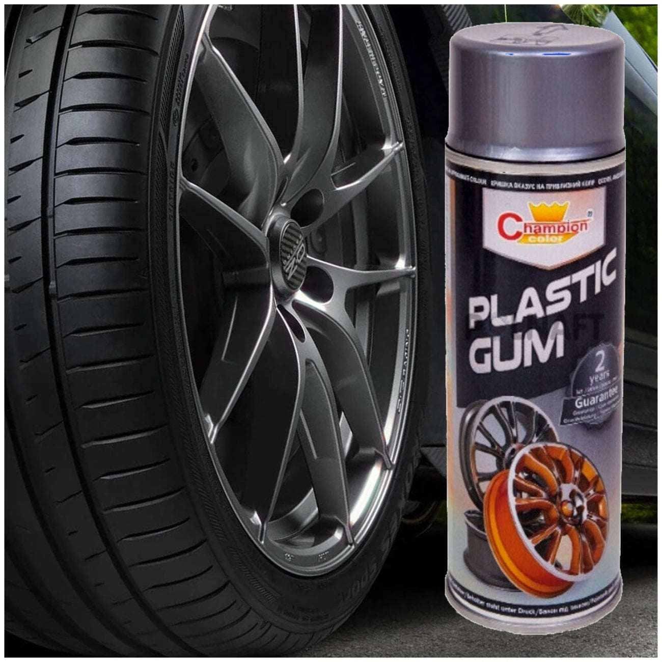 Spray Vopsea Cauciucata pentru Jante, culoare Argintiu, 400ml, Champion Color-0