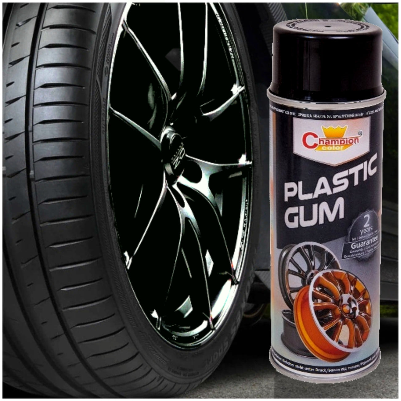 Spray Vopsea Cauciucata pentru Jante, culoare Neagra, 400ml, Champion Color-0