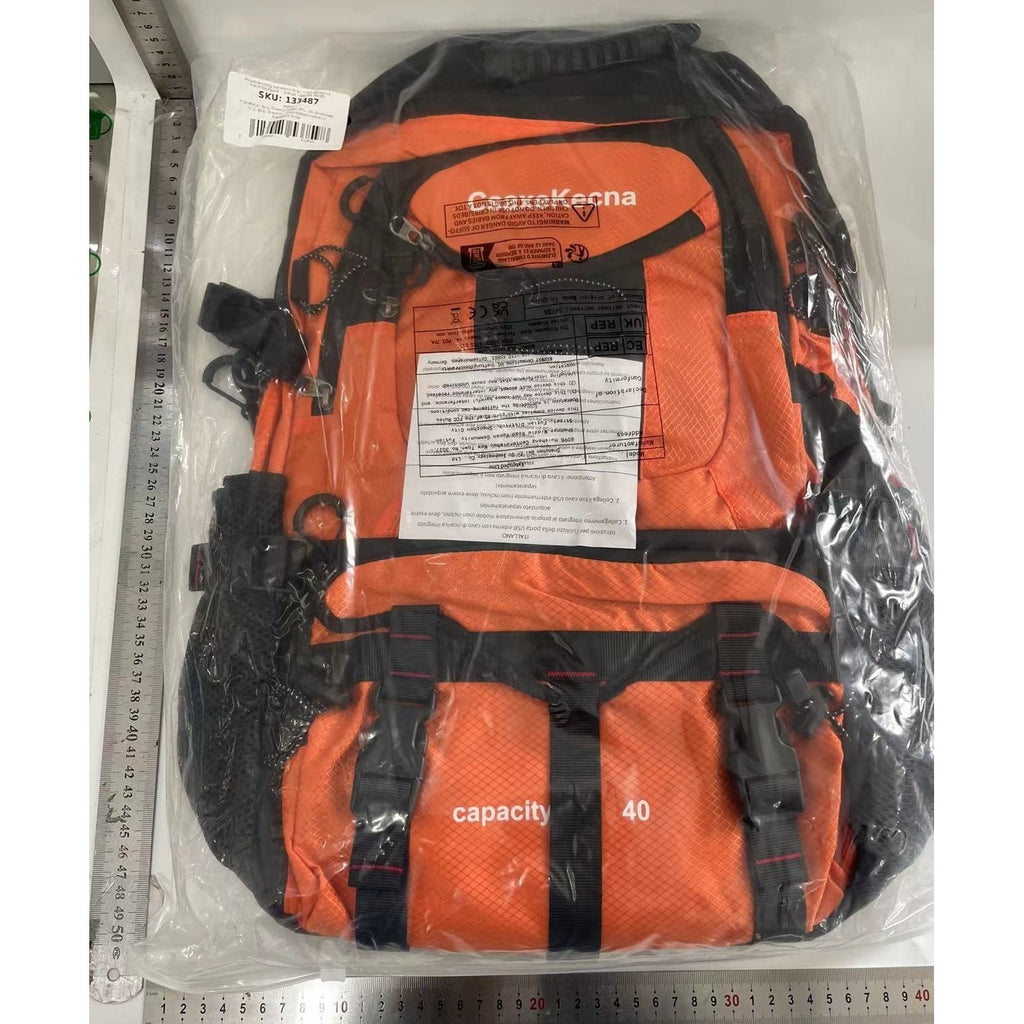 Rucsac Multifunctional de Alpinism, Flippy, Capacitate 36-55 L, de Calatorie, Impermeabil, Slot USB Incarcare Telefon, Bretele Reglabile, 52 x 34 x 19 cm, Portocaliu-6