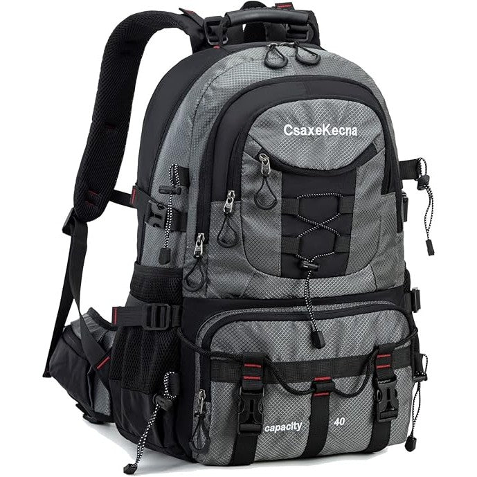 Rucsac Multifunctional de Alpinism, Flippy, Capacitate 36-55 L, de Calatorie, Impermeabil, Slot USB Incarcare Telefon, Bretele Reglabile, 52 x 34 x 19 cm, Gri-2