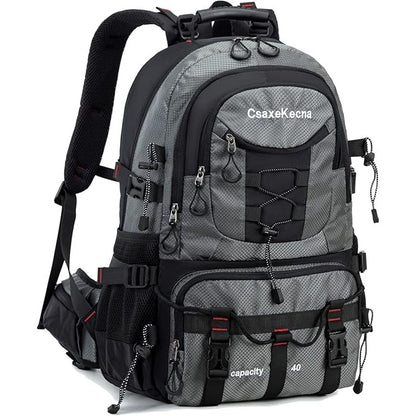 Rucsac Multifunctional de Alpinism, Flippy, Capacitate 36-55 L, de Calatorie, Impermeabil, Slot USB Incarcare Telefon, Bretele Reglabile, 52 x 34 x 19 cm, Gri-2