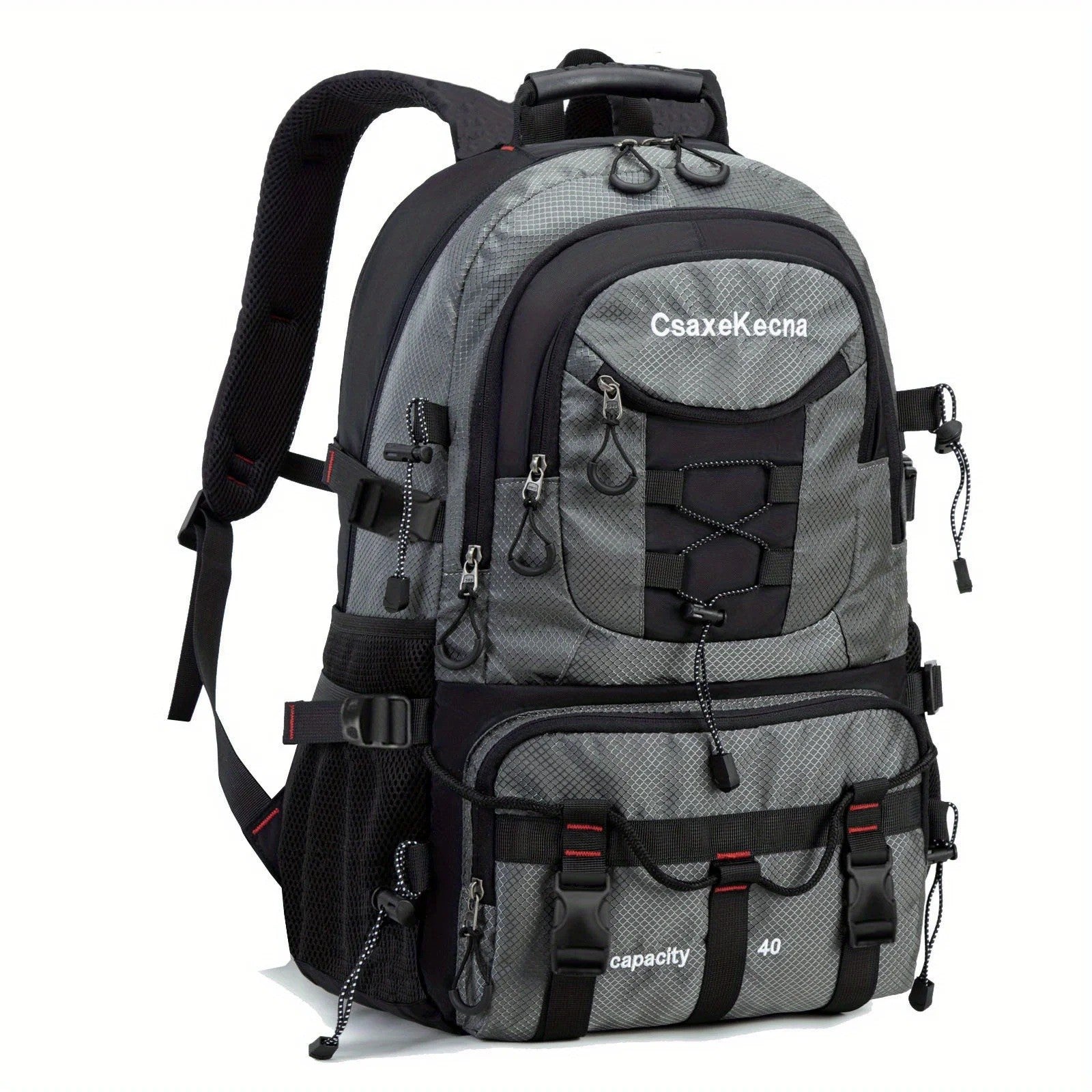 Rucsac Multifunctional de Alpinism, Flippy, Capacitate 36-55 L, de Calatorie, Impermeabil, Slot USB Incarcare Telefon, Bretele Reglabile, 52 x 34 x 19 cm, Gri-4