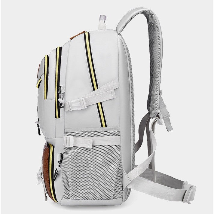Rucsac Multifunctional pentru Calatorie, Flippy, pentru Alpinism, Voiaj, Drumetii, din Panza Oxford, 34x16x52 cm, Alb-6