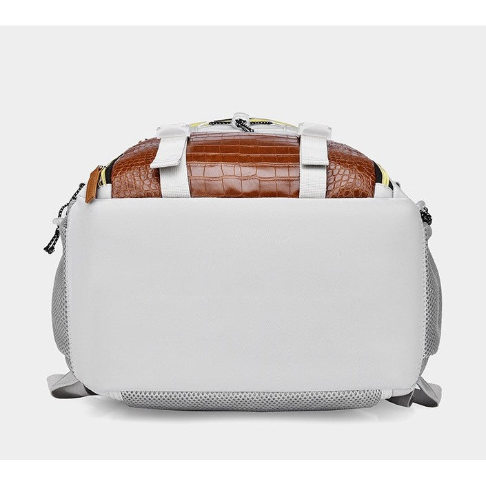 Rucsac Multifunctional pentru Calatorie, Flippy, pentru Alpinism, Voiaj, Drumetii, din Panza Oxford, 34x16x52 cm, Alb-8