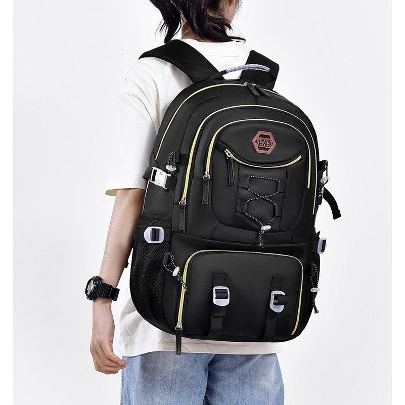 Rucsac Multifunctional pentru Calatorie, Flippy, pentru Alpinism, Voiaj, Drumetii, din Panza Oxford, 34x16x52 cm, Negru-1