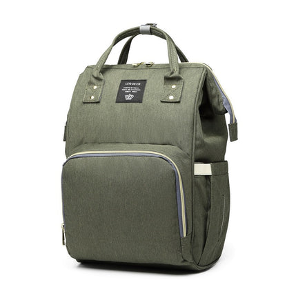 Rucsac Multifunctional pentru Mamici, Flippy, din Panza Oxford, Compartimentare Multipla, Impermeabil, 43 x 18 x 26 cm, Verde Army-2