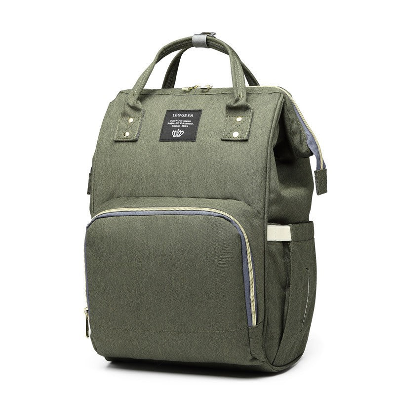 Rucsac Multifunctional pentru Mamici, Flippy, din Panza Oxford, Compartimentare Multipla, Impermeabil, 43 x 18 x 26 cm, Verde Army-2