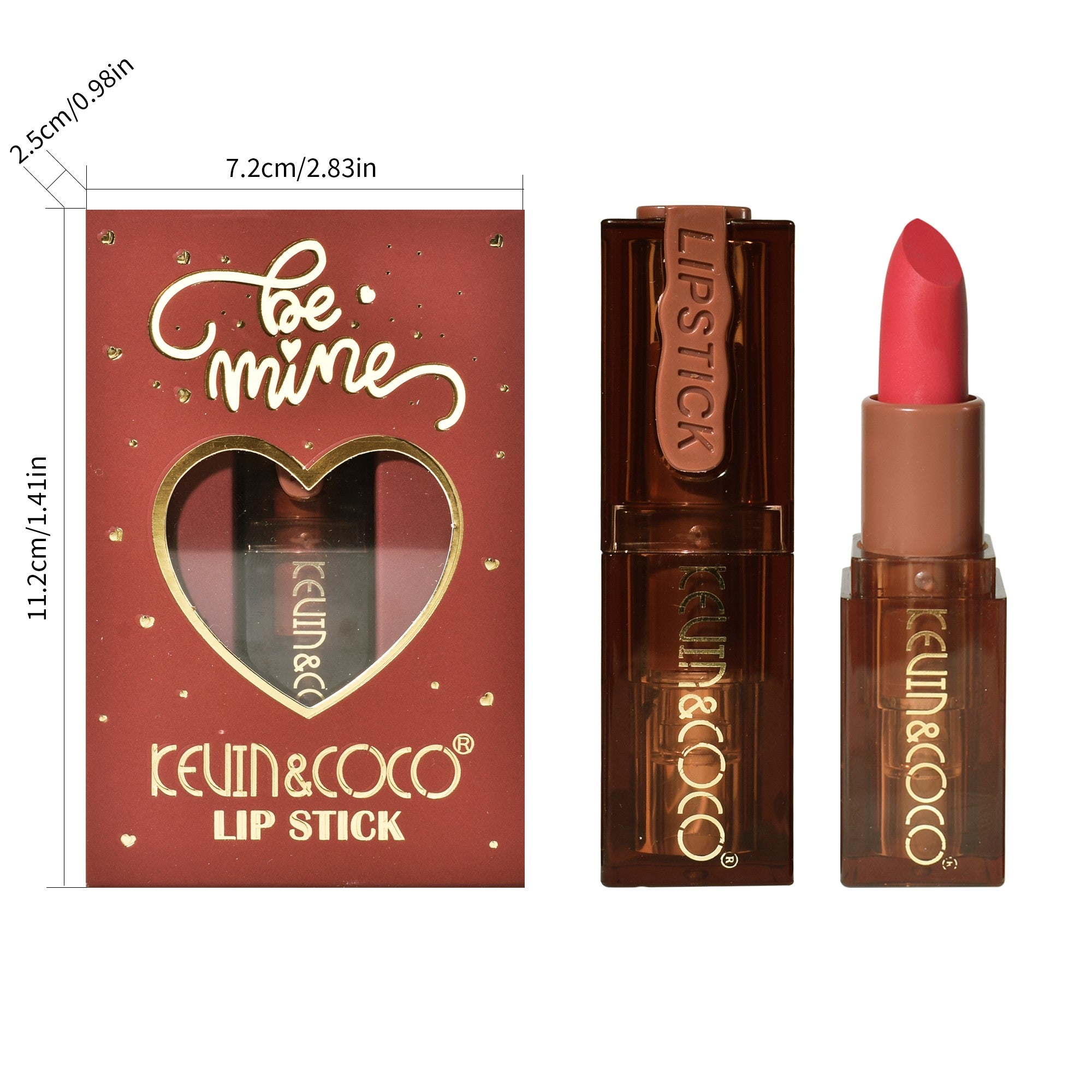 Ruj de Buze Mat, KEVIN & COCO, Be Mine, Lip-Stick Roz, 11.2 x 7.2 x 2.5 cm-6