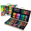 Set 220 Piese pentru Desen si Pictura, Flippy, Tip Servieta din Lemn, Model Natur, 48 x 30 x 5 cm, Multicolor-0