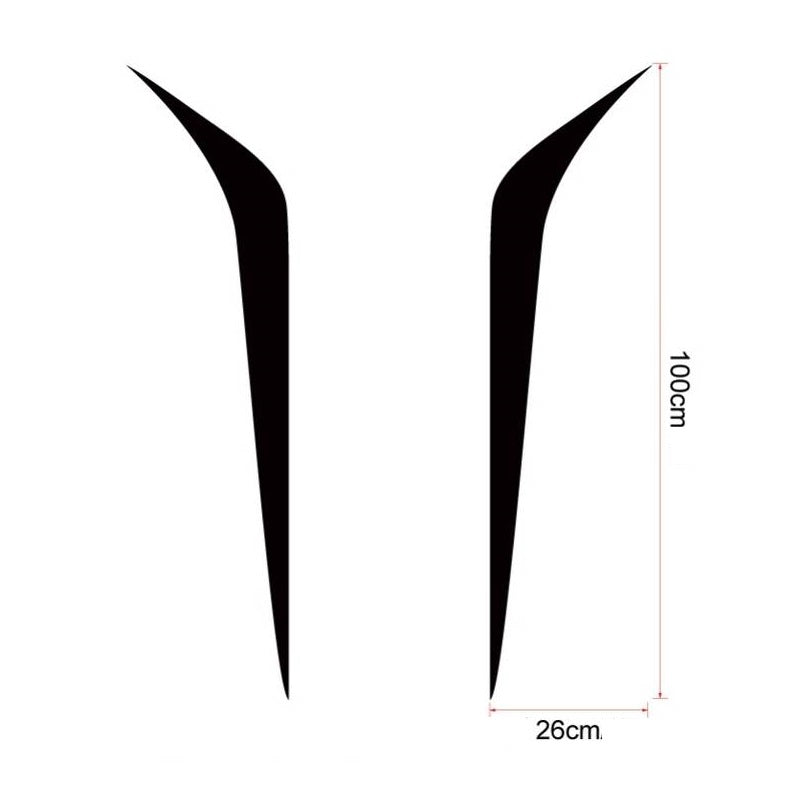 Set 2 stickere autoadezive Tuning, model "Hood Stripes V2", dimensiune 100 x 26 cm, culoare Neagra-1