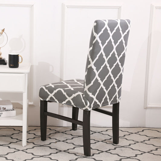 Husa universala pentru scaune clasice, model ROMB, culoare GRI + ALB-0