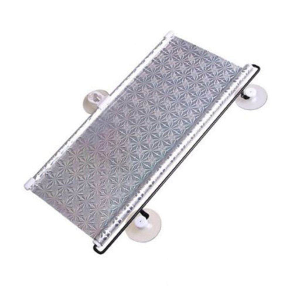 Parasolar auto cu ventuze, retractabil, negru, 68 cm x 125 cm, pentru parbriz sau geamuri laterale