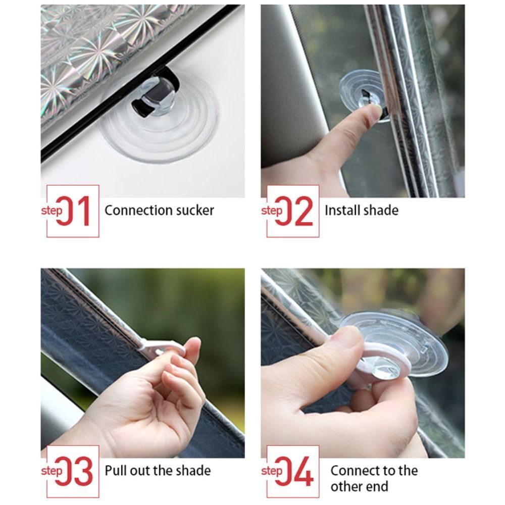 Parasolar auto cu ventuze, retractabil, negru, 68 cm x 125 cm, pentru parbriz sau geamuri laterale