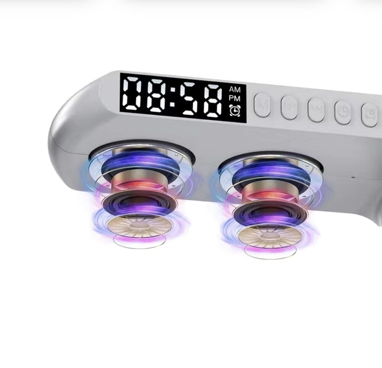 Lampa led RGB G cu boxa Bluetooth, ceas si incarcare wireless, dimensiune mare