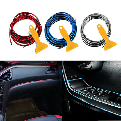 Banda decor interior crom TUNING, 5m, ALBASTRU-3