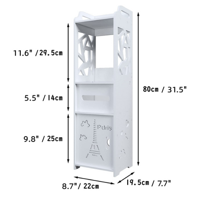 Dulap / Coltar de baie cu 4 rafturi - PVC