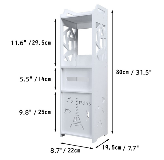 Dulap / Coltar de baie cu 4 rafturi - PVC
