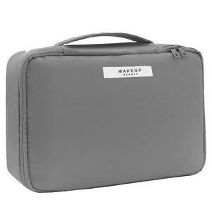 Geanta de Calatorie, Flippy, pentru Cosmetice si Articole de Toaleta, Material Impermeabil, 2 in 1, Portfard Interior Detasabil, 23 x 16 x 8 cm, Gri-0