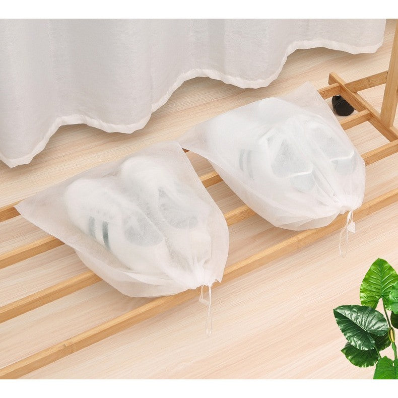 Sac Depozitare Incaltaminte, Flippy, de Protectie, pentru Voiaj, Netesut, Rezistent la Praf, Protectie Solara, Anti-Ingalbenire, 38x24 cm, Marime Mica, Transparent-5