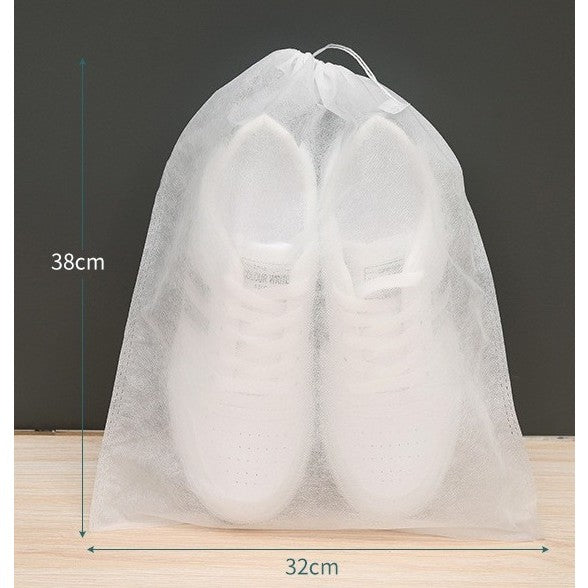 Sac Depozitare Incaltaminte, Flippy, de Protectie, pentru Voiaj, Netesut, Rezistent la Praf, Protectie Solara, Anti-Ingalbenire, 38x32 cm, Marime Medie, Transparent-1