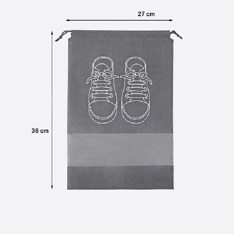 Sac depozitare incaltaminte, pentru voiaj sau depozitare, rezistent la praf, compatibil cu masina de spalat, 27 x 36 cm, gri deschis-2