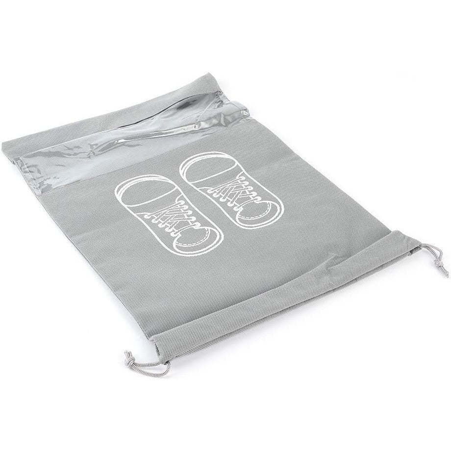 Sac depozitare incaltaminte, pentru voiaj sau depozitare, rezistent la praf, compatibil cu masina de spalat, 27 x 36 cm, gri deschis-5