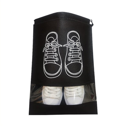 Sac depozitare incaltaminte, pentru voiaj sau depozitare, rezistent la praf, compatibil cu masina de spalat, 27 x 36 cm, negru-6