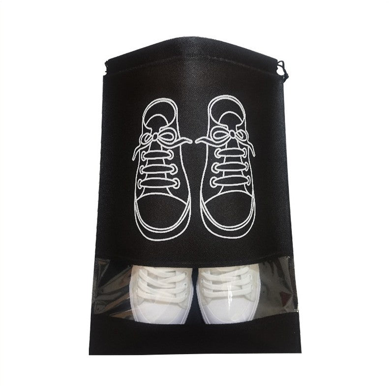 Sac depozitare incaltaminte, pentru voiaj sau depozitare, rezistent la praf, compatibil cu masina de spalat, 27 x 36 cm, negru-6