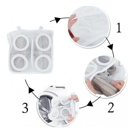 Sac pentru Spalare Incaltaminte, Flippy, pentru Masina de Spalat, 28x24.5x8 cm, Alb-1