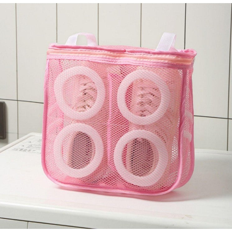 Sac pentru Spalare Incaltaminte, Flippy, pentru Masina de Spalat, 28x24.5x8 cm, Roz-6