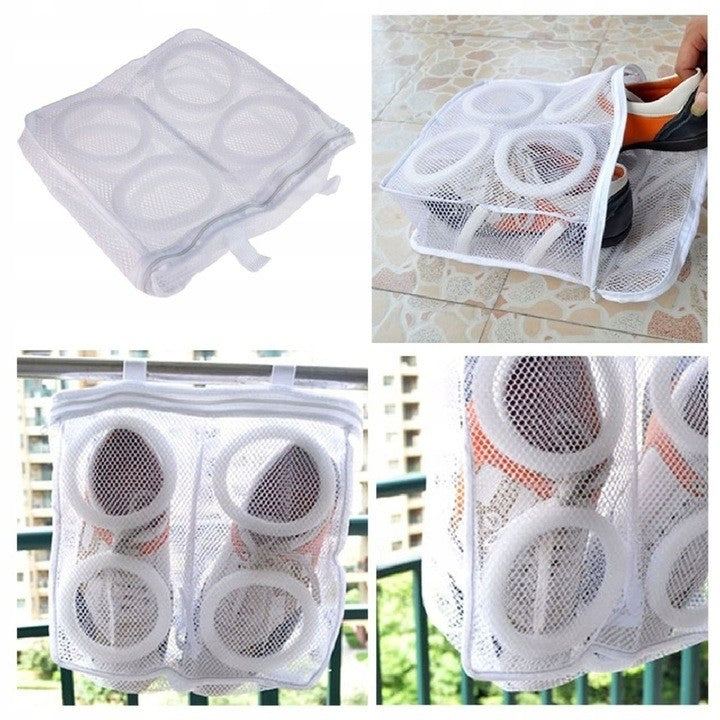 Sac pentru Spalare Incaltaminte, Flippy, pentru Masina de Spalat, 36x30x12 cm, Alb-1
