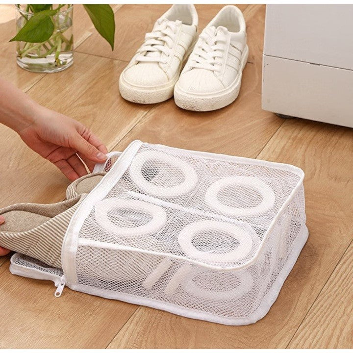 Sac pentru Spalare Incaltaminte, Flippy, pentru Masina de Spalat, 36x30x12 cm, Alb-4