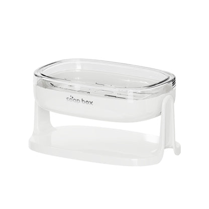 Savoniera cu Suport 2 in 1, Flippy, Pentru Perete sau Blat, PET, Scurgere Optima, Alb-6