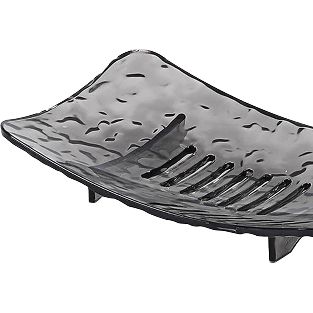 Savoniera din Plastic Flippy, 11 x 8 cm, cu Scurgere Apa, Design Modern, Gri-4