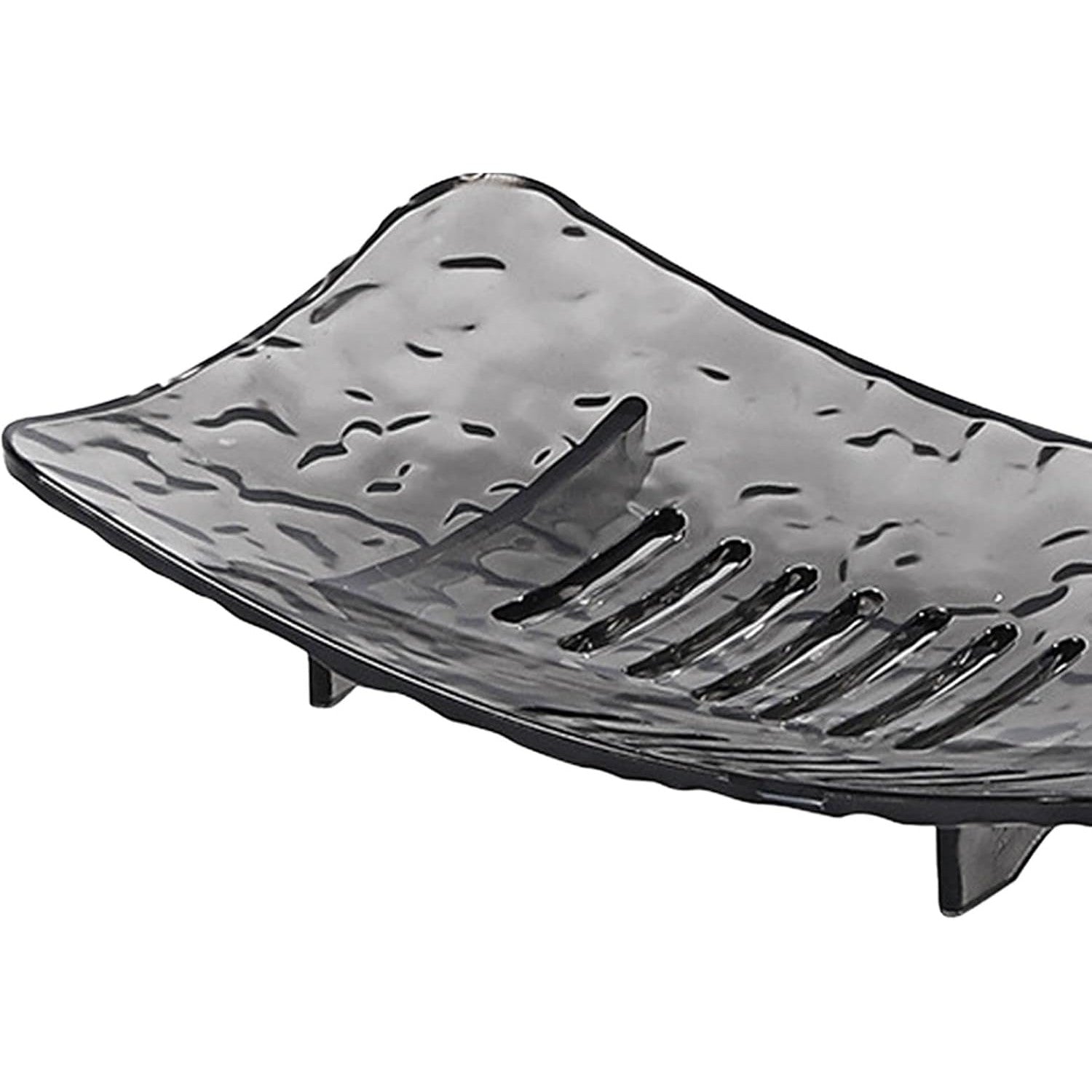 Savoniera din Plastic Flippy, 11 x 8 cm, cu Scurgere Apa, Design Modern, Gri-4