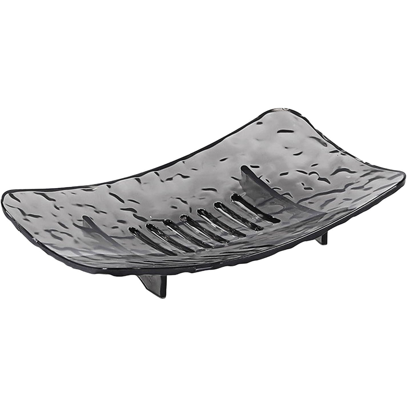 Savoniera din Plastic Flippy, 11 x 8 cm, cu Scurgere Apa, Design Modern, Gri-0