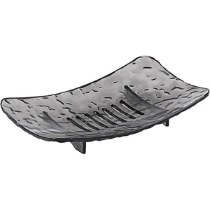 Savoniera din Plastic Flippy, 11 x 8 cm, cu Scurgere Apa, Design Modern, Gri-0
