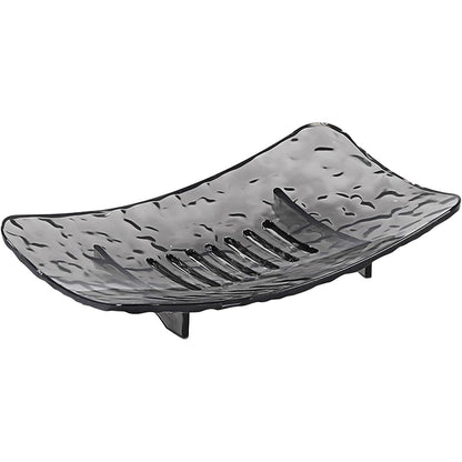 Savoniera din Plastic Flippy, 11 x 8 cm, cu Scurgere Apa, Design Modern, Gri-0