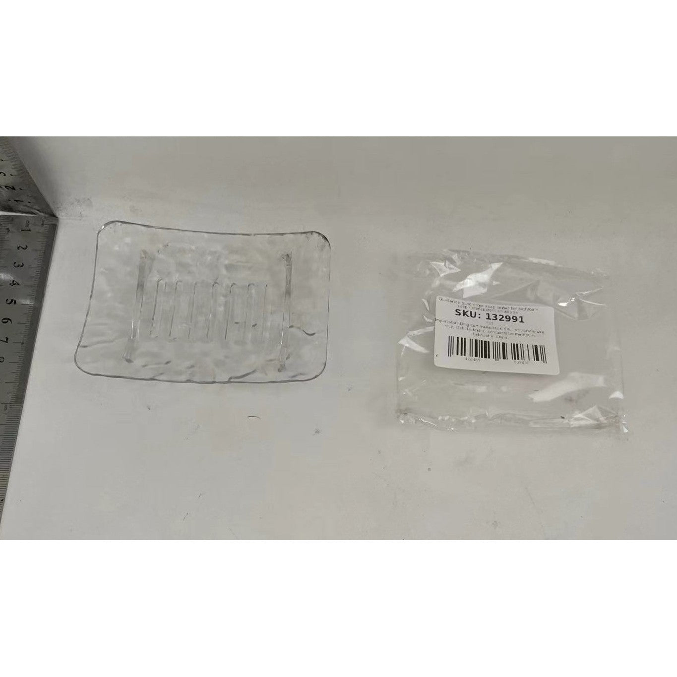 Savoniera din Plastic Flippy, 11 x 8 cm, cu Scurgere Apa, Design Modern, Transparent-1