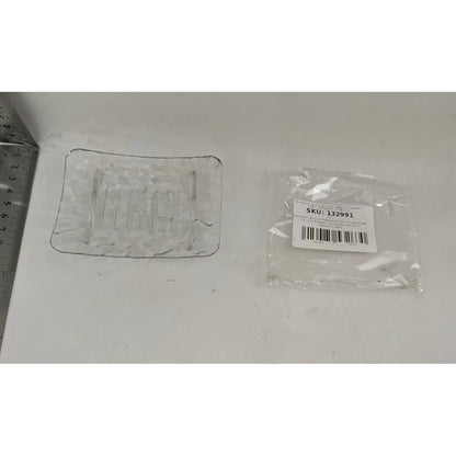 Savoniera din Plastic Flippy, 11 x 8 cm, cu Scurgere Apa, Design Modern, Transparent-1