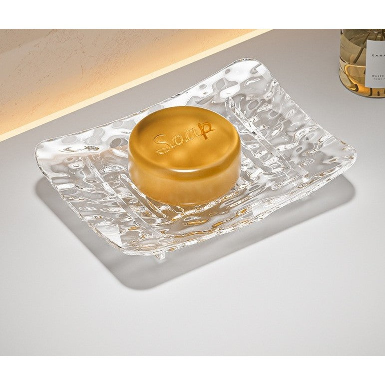 Savoniera din Plastic Flippy, 11 x 8 cm, cu Scurgere Apa, Design Modern, Transparent-2