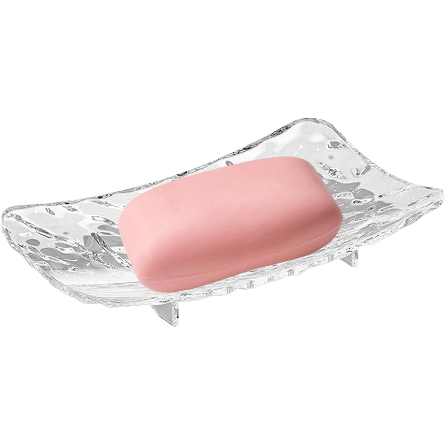 Savoniera din Plastic Flippy, 11 x 8 cm, cu Scurgere Apa, Design Modern, Transparent-3