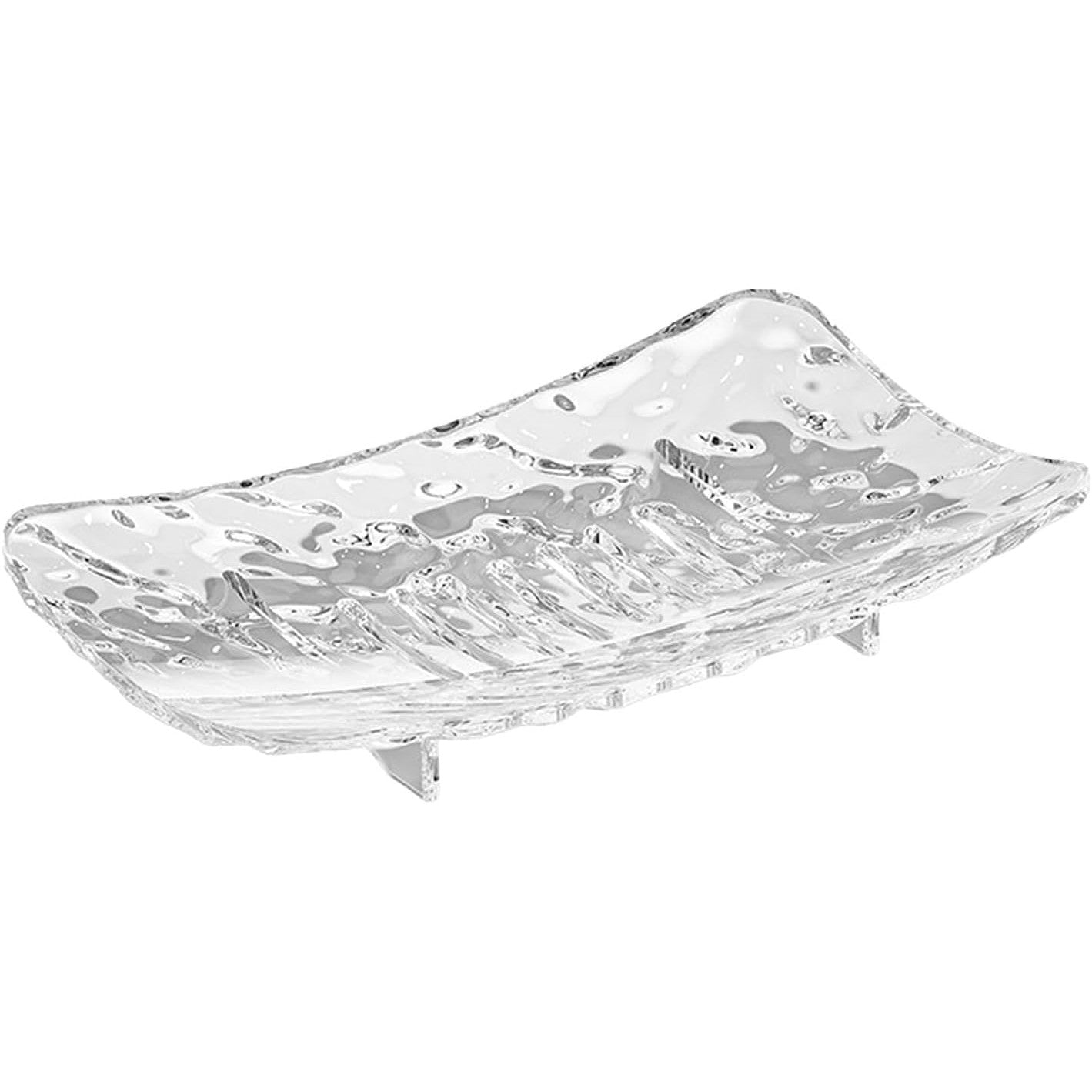 Savoniera din Plastic Flippy, 11 x 8 cm, cu Scurgere Apa, Design Modern, Transparent-0