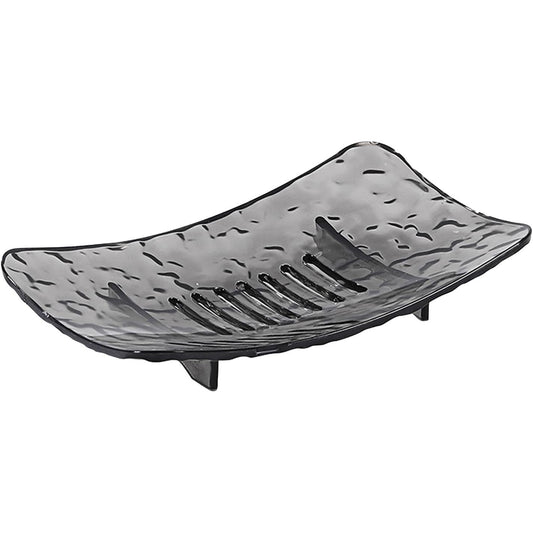 Savoniera din Plastic Flippy, 15 x 9 cm, cu Scurgere Apa, Design Modern, Gri-0