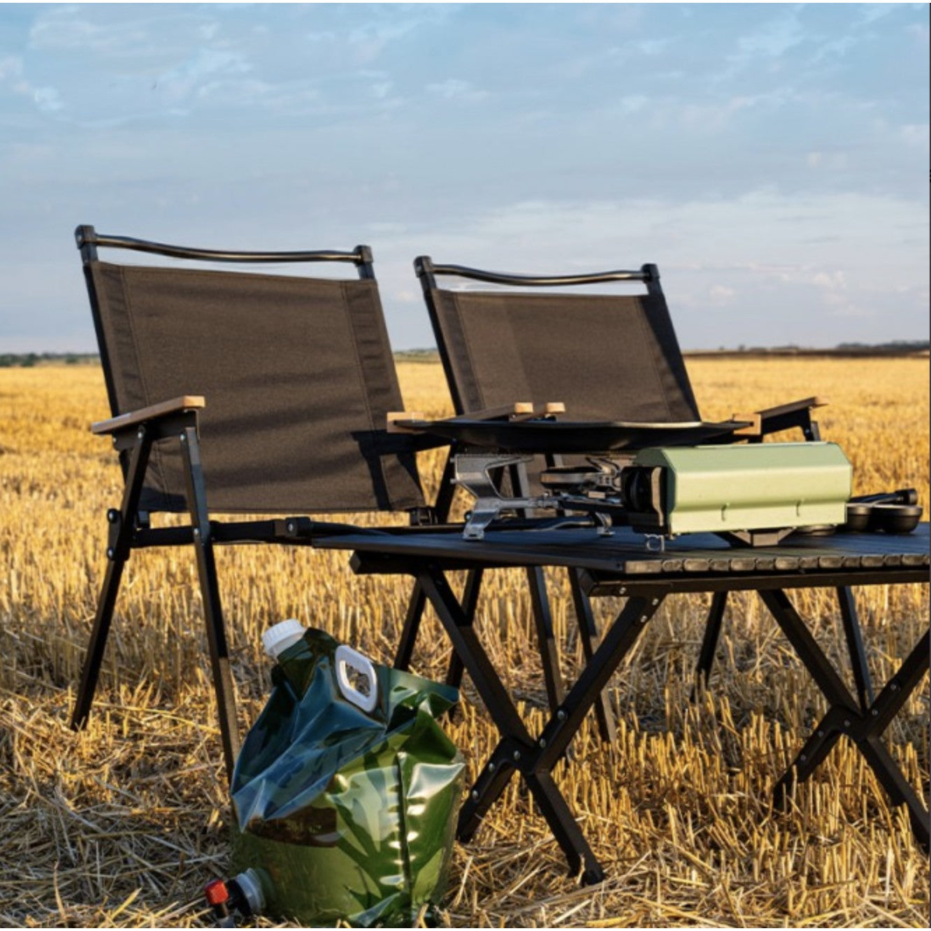 Scaun camping, Aluminiu, Pliabila, Flippy, 52 x 53 x 80 cm, Negru-1